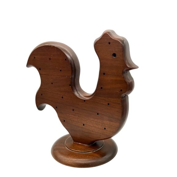 Handmade Margaret Studios Wooden Rooster Chicken Toothpick Holder Cottagecore - Picture 3 of 7